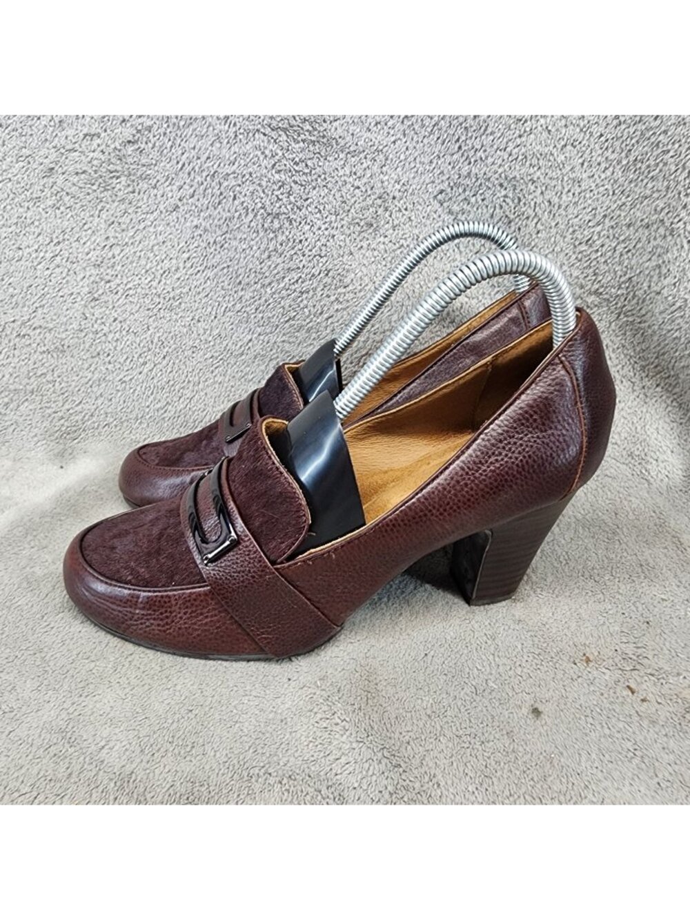 Sofft Shoes Womens 9 Red Leather Cow Hair Academia Vamp Heels *Read*